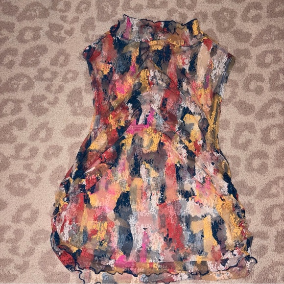 Free people nice try sheer muscle tank MED retro y2k artsy streetwear mesh L - Picture 6 of 6